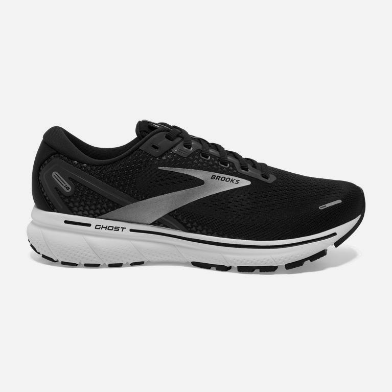 Brooks Ghost 14 Australia - Women's Cushioned Road Running Shoes - Black/White/Silver (756193-DHL)